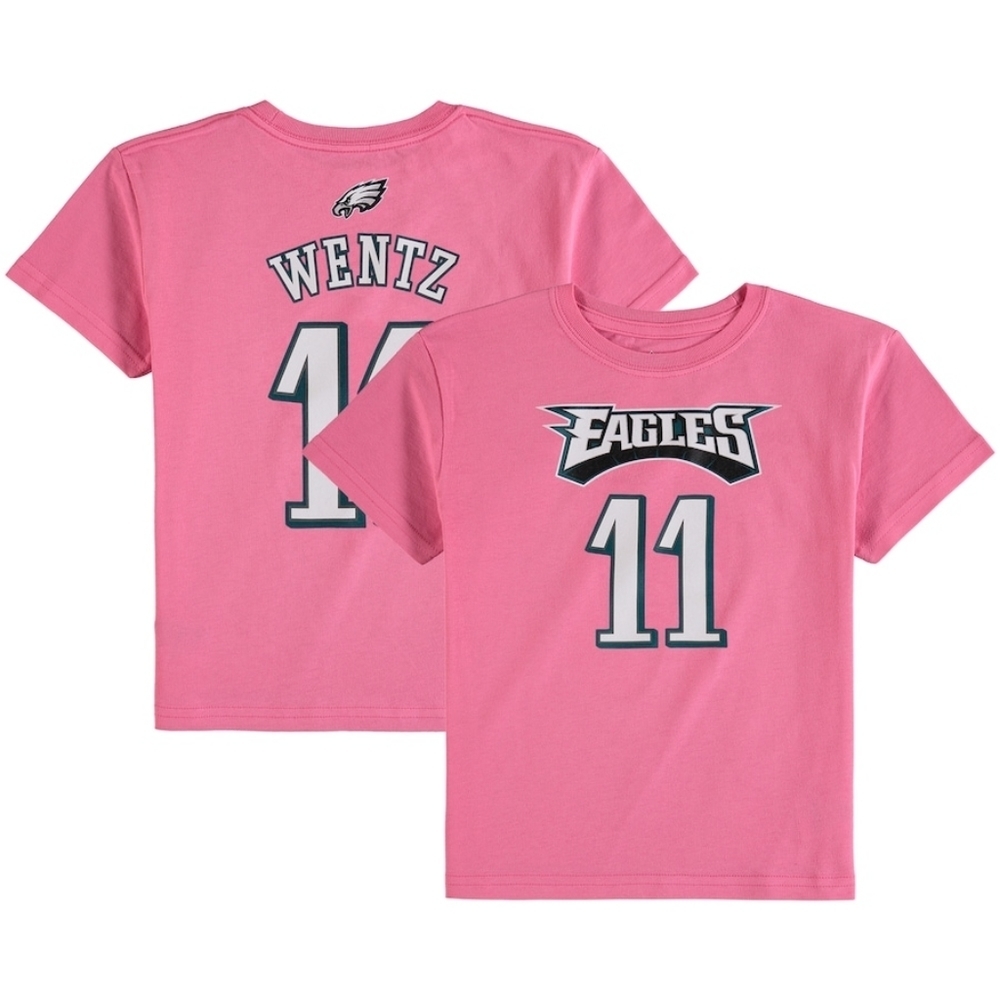 Girl Preschool Carson Wentz Pink Philadelphia Eagles Mainliner Player Name & Num